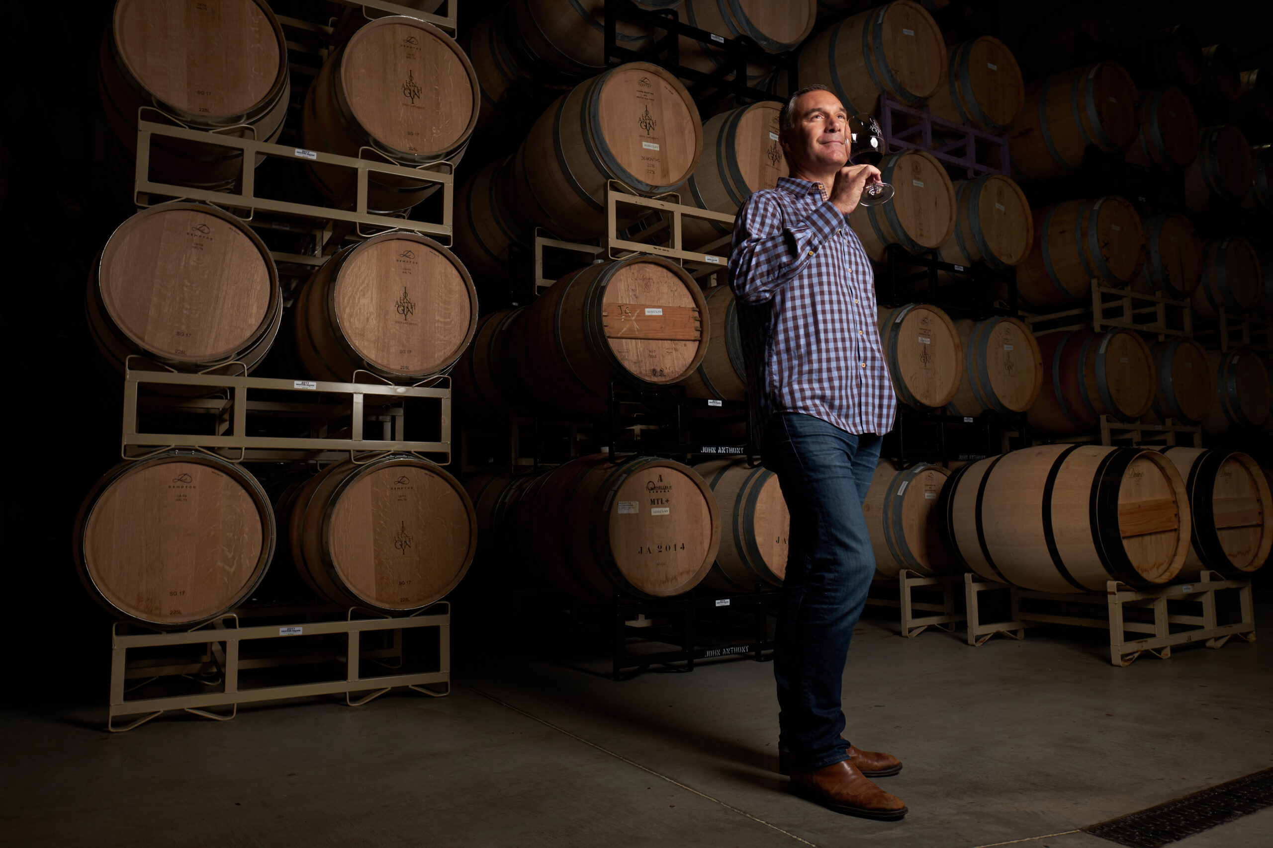 Tasting in the cellar room