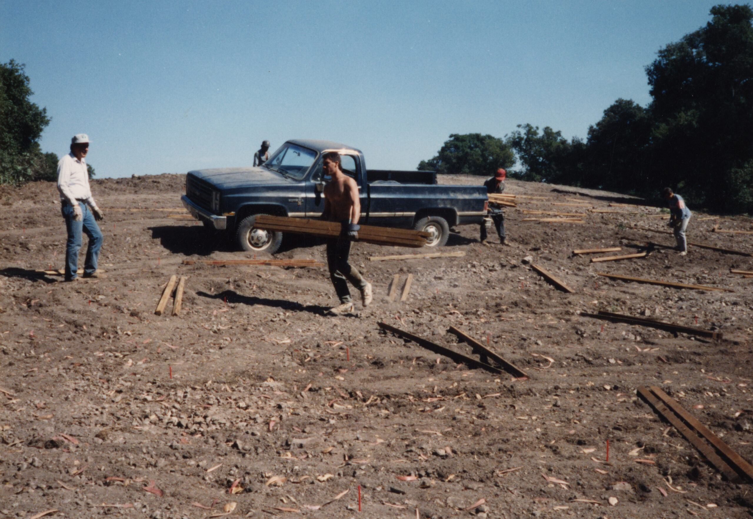 Person walking by a truck